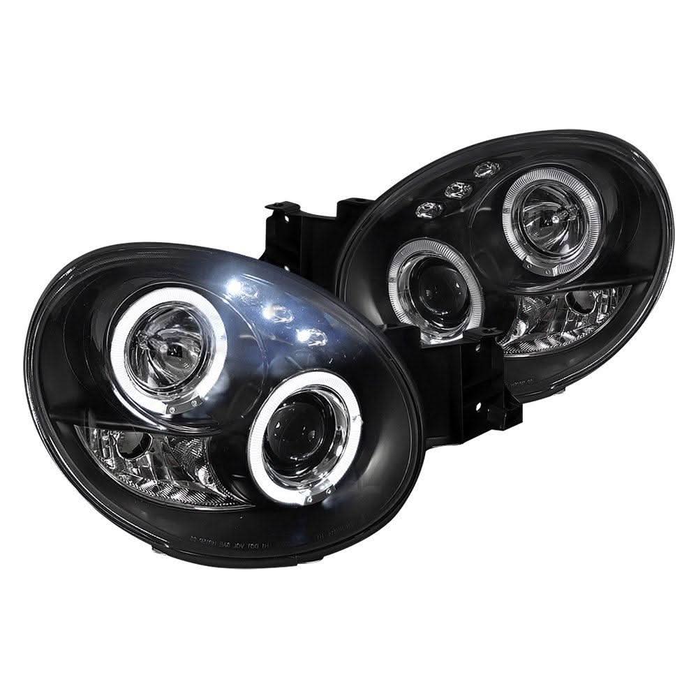 Spec-D Projector Headlights Subaru WRX (02-03) Dual Halo LED - Bug Eye Black or Chrome