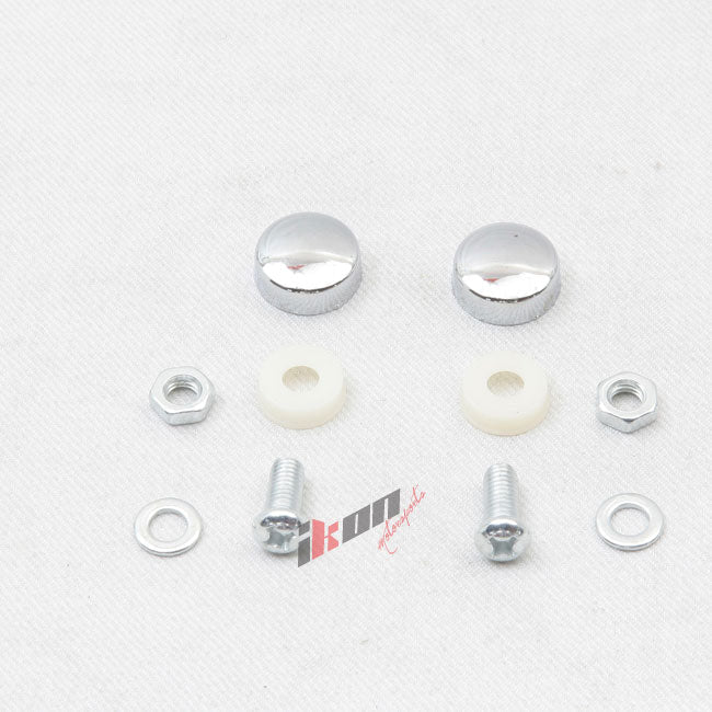 2PC Chrome Steel License Plate Frame + Screw Cap Car Truck Van SUV