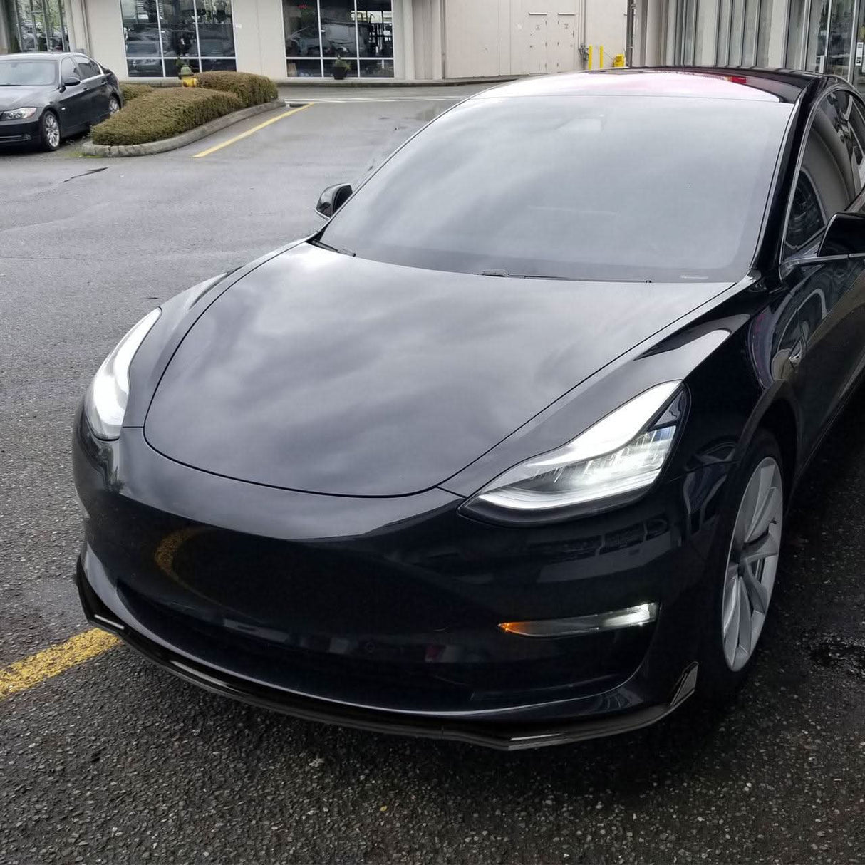 Spec-D Front Bumper Lip Tesla Model 3 (2017-2021) Black