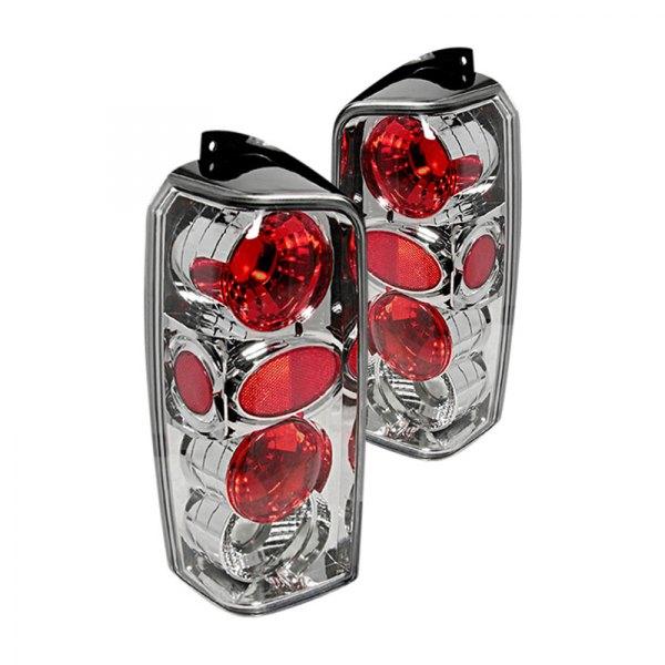 Spec-D Tail Lights Jeep Cherokee (1997-2001) Chrome/Red / Clear Lens