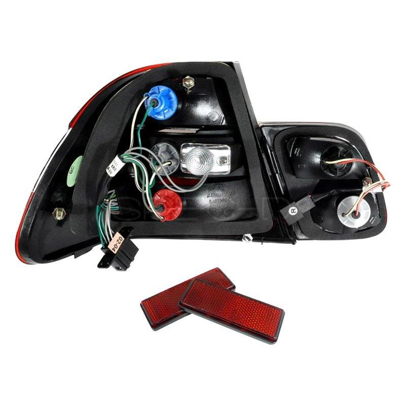 LED Tail Lights BMW 323i 325i 328i 330i E46 Sedan (1999-2001) Red Tint - K2 Industries