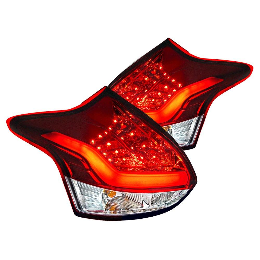 Spec-D LED Tail Lights Ford Focus Hatchback (2012-2014) Smoke or Red Lens