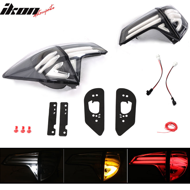 Fits 16-18 HRV Rear Full LED Light Bar Tail Lights W/ Switchback Clear