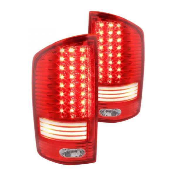 Spec-D LED Tail Lights Dodge Ram (2002-2006) Black / Chrome / Red / Gloss
