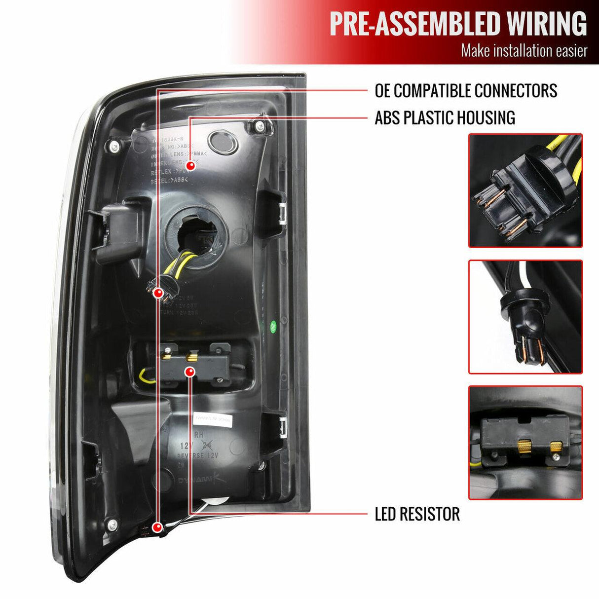 Spec-D Full LED Tail Lights Ram 1500 (09-18) 2500 3500 (10-18) w/ LED Light Bar - Black