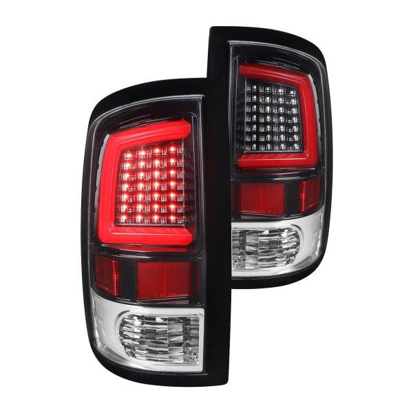 Spec-D LED Tail Lights Dodge Ram (2009-2018) w/ LED Light Bar - Black / Chrome / Red / Gloss