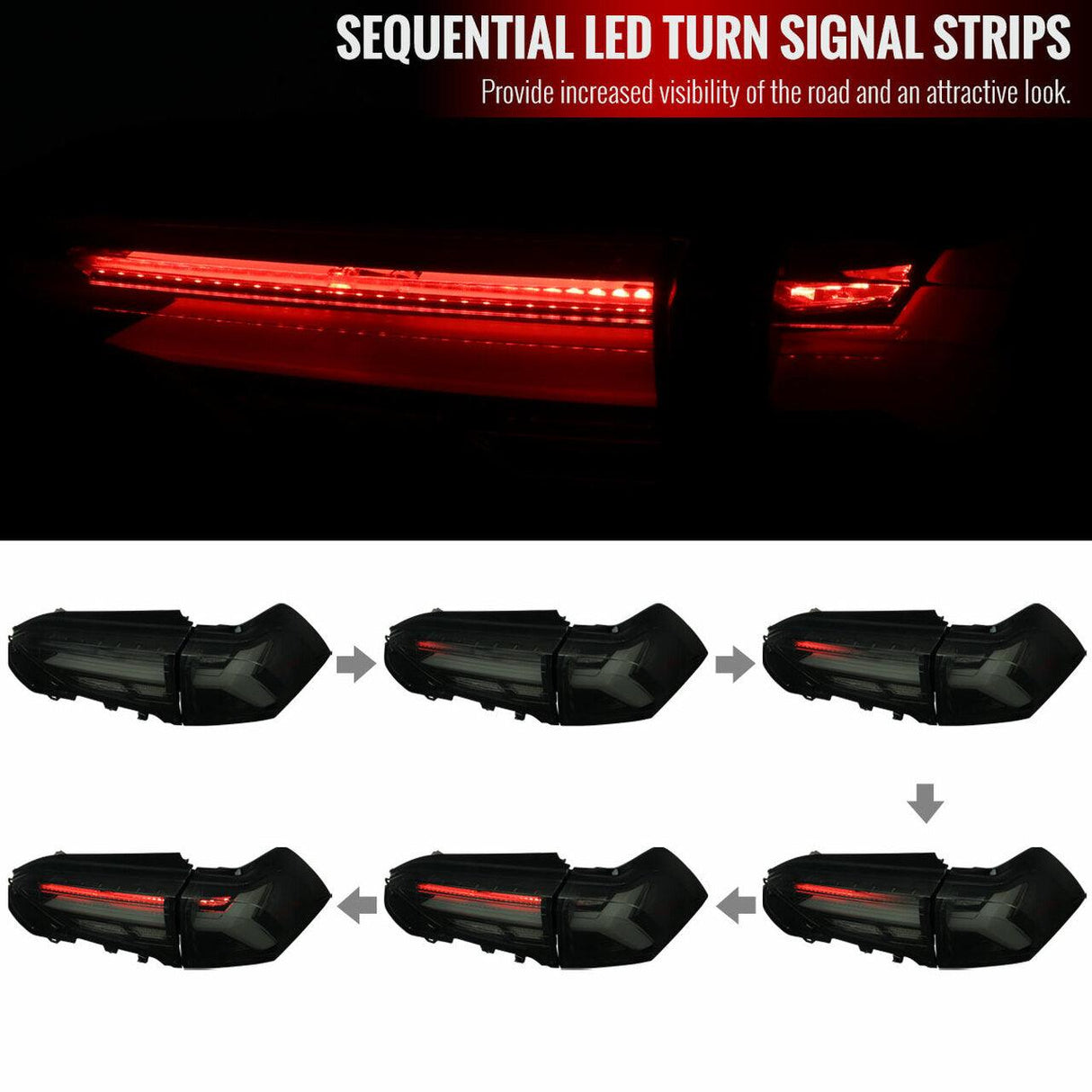 Spec-D Tail Lights Toyota RAV4 (2019-2023) Sequential LED Bar