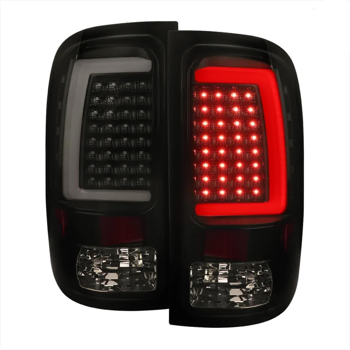 Spec-D LED Tail Lights GMC Sierra 1500 (07-13) 2500/3500 (07-14) C-Bar LED - Red/Black