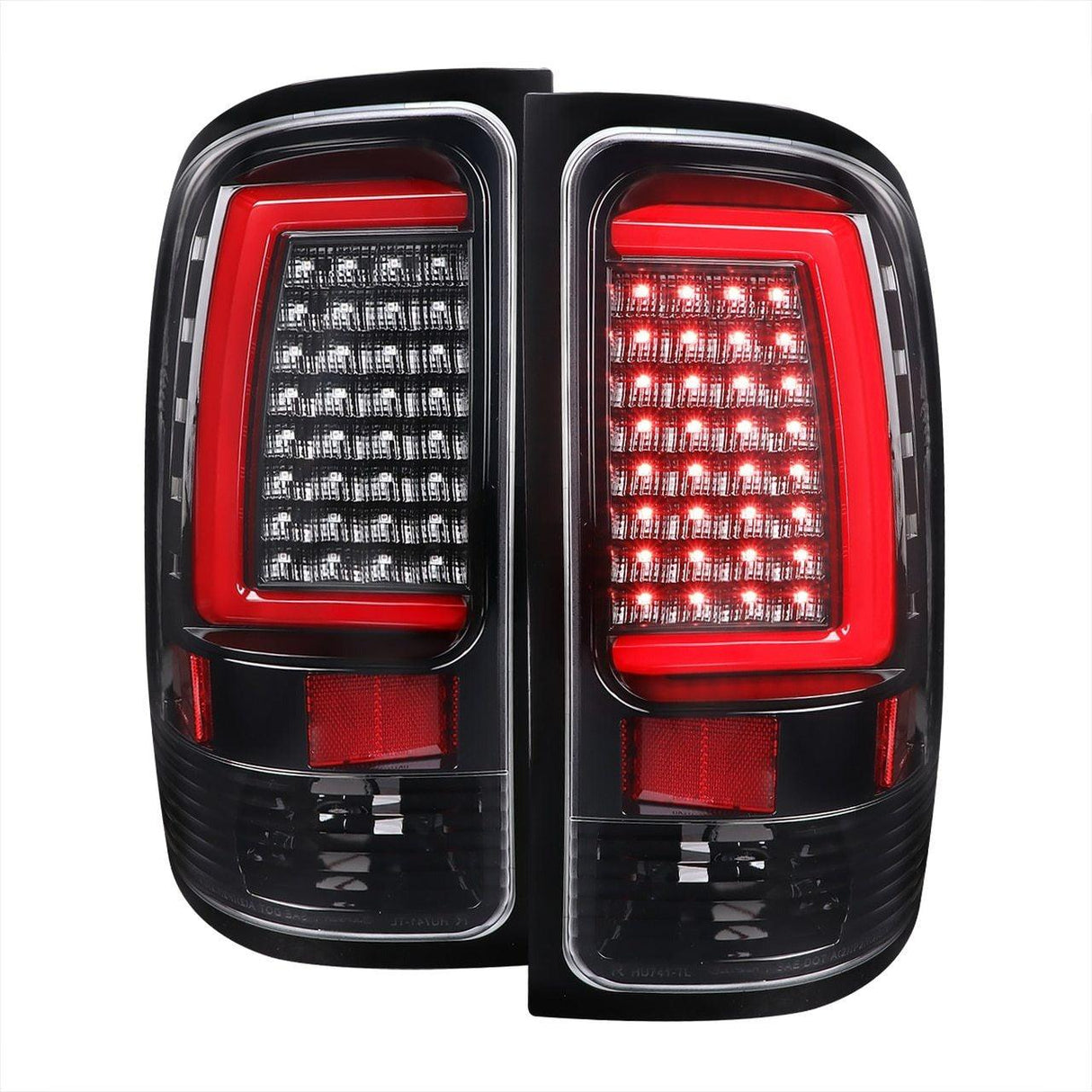 Spec-D LED Tail Lights GMC Sierra 1500 (07-13) 2500/3500 (07-14) C-Bar LED - Red/Black