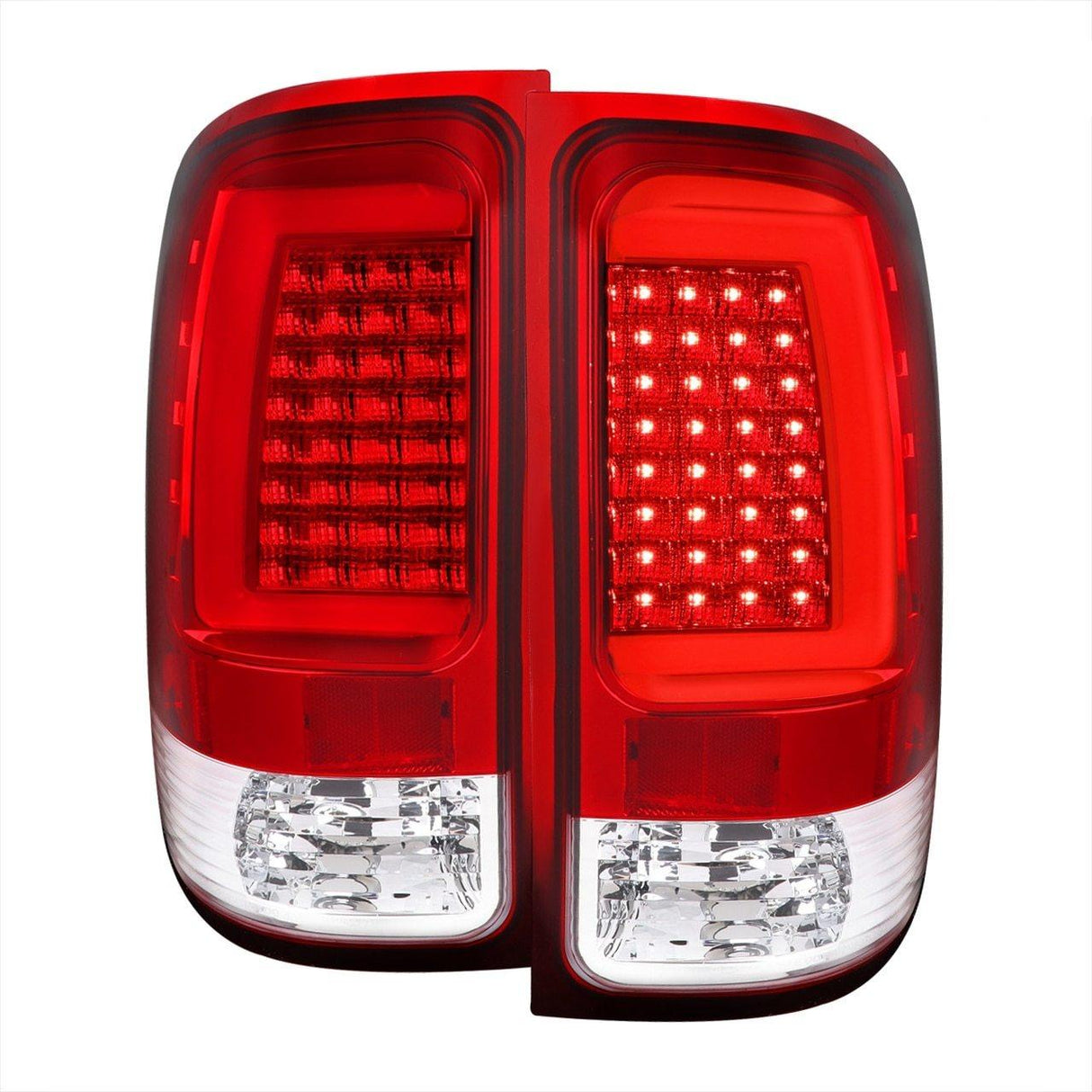 Spec-D LED Tail Lights GMC Sierra 1500 (07-13) 2500/3500 (07-14) C-Bar LED - Red/Black