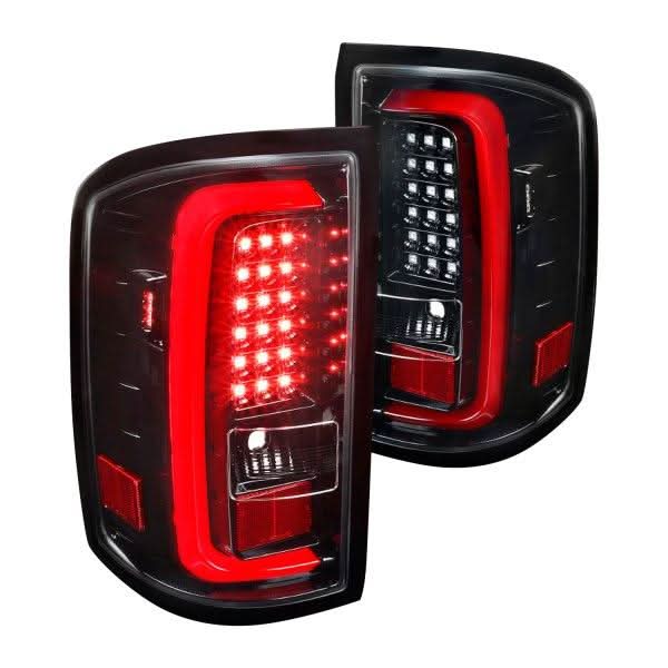 Spec-D LED Tail Lights GMC Sierra (2014-2018) C-BAR - Black / Clear / Smoked / Tinted / Red