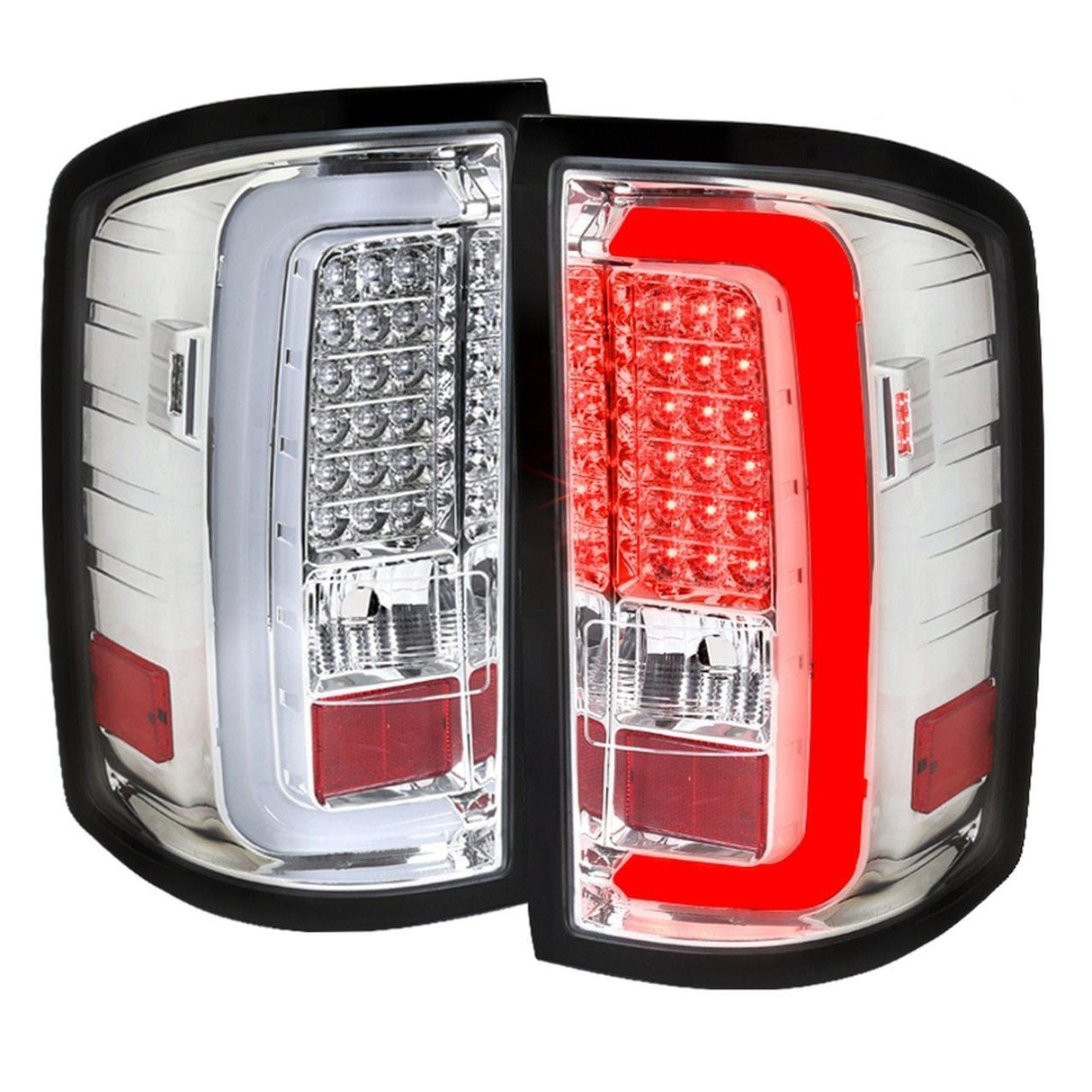Spec-D LED Tail Lights GMC Sierra (2014-2018) C-BAR - Black / Clear / Smoked / Tinted / Red