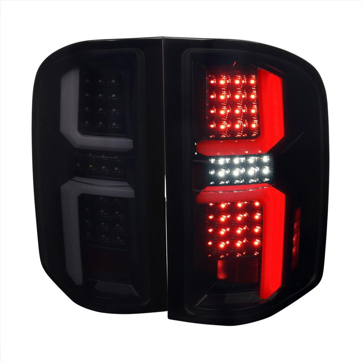 Spec-D LED Tail Lights Silverado 1500 (07-13) 2500 3500 (07-14) w/ LED Bar - Black / Clear