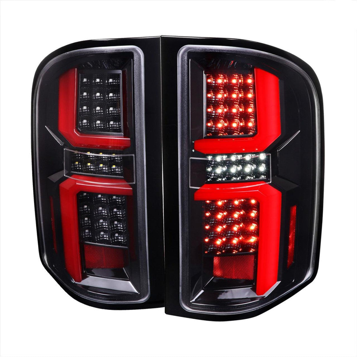 Spec-D LED Tail Lights Silverado 1500 (07-13) 2500 3500 (07-14) w/ LED Bar - Black / Clear