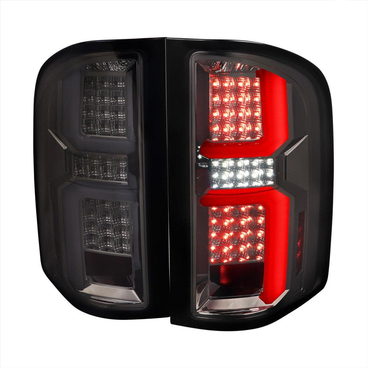 Spec-D LED Tail Lights Silverado 1500 (07-13) 2500 3500 (07-14) w/ LED Bar - Black / Clear