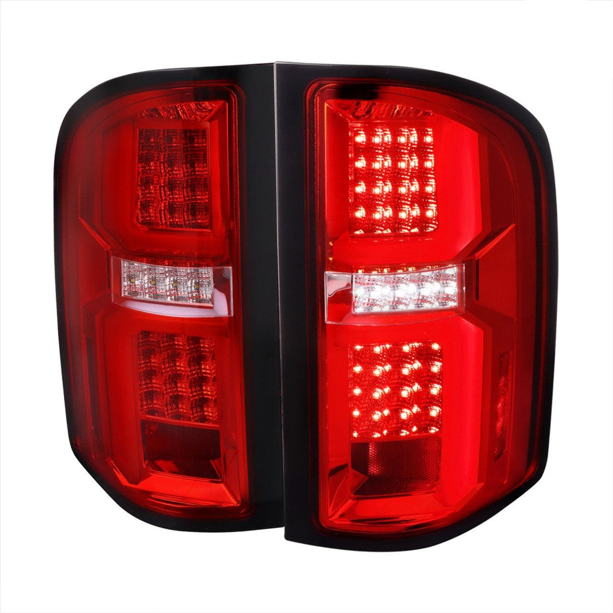 Spec-D LED Tail Lights Silverado 1500 (07-13) 2500 3500 (07-14) w/ LED Bar - Black / Clear