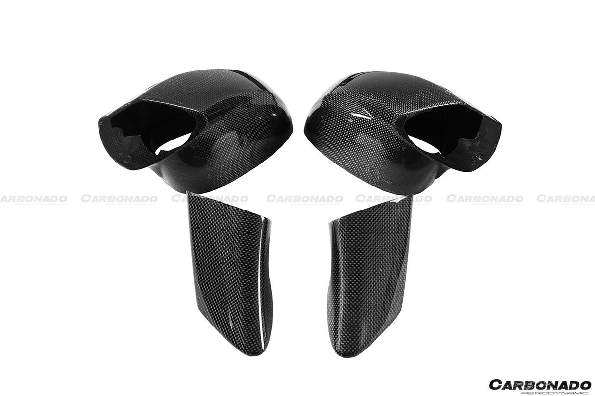 2015-2020 Ferrari Carbon Fiber Mirror House with Base Replacement Carbonado (OE) | Fits: F8, 488, Pista