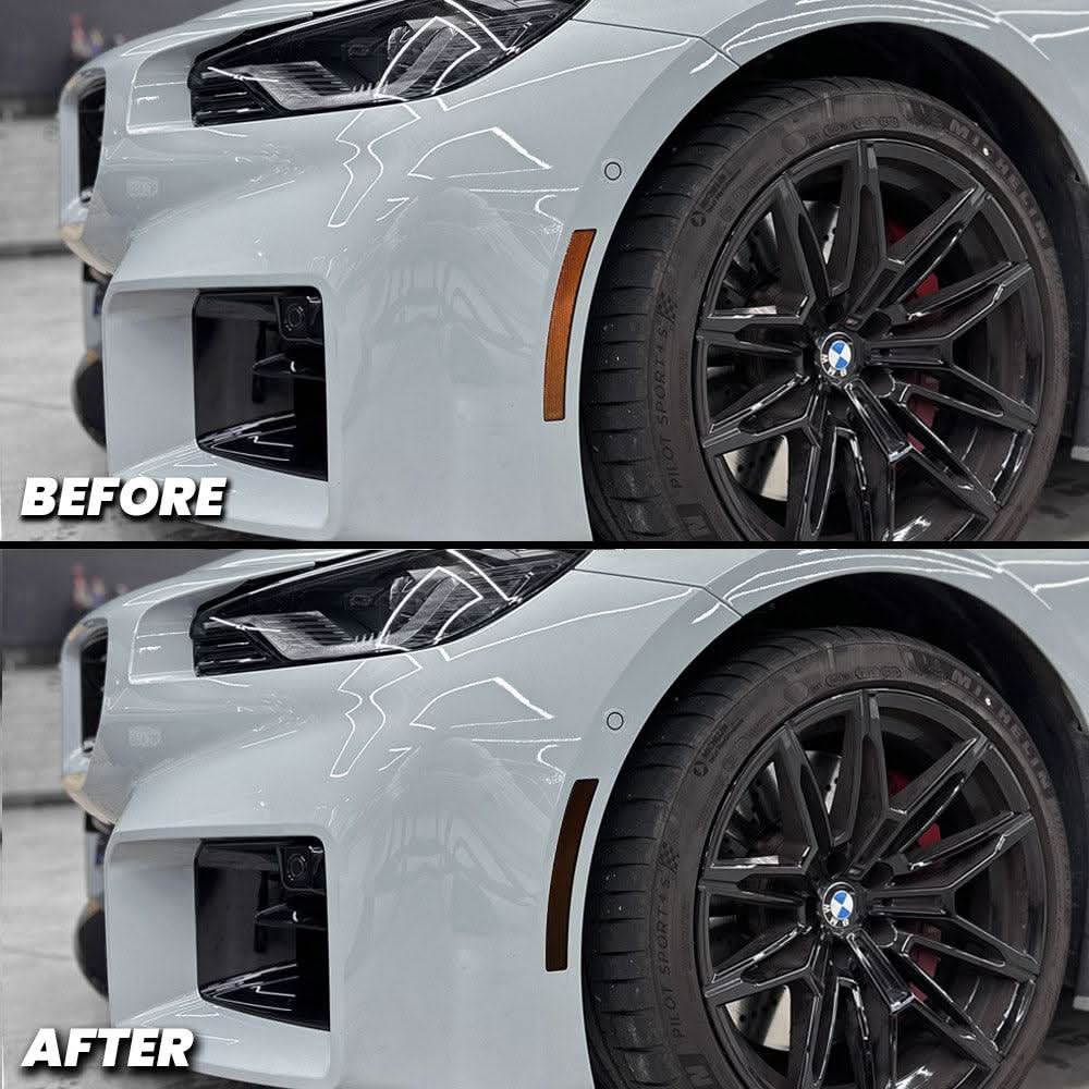 2023+ BMW G87 M2 Front Bumper Reflector Pre-cut Overlay Smoked