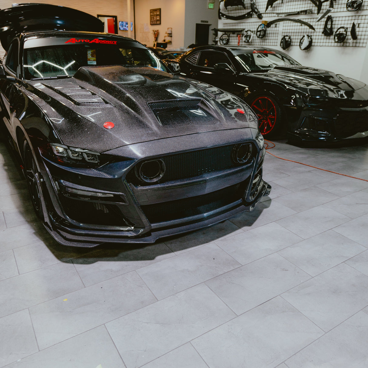 2018-2023 Ford Mustang GT500/Mach1 Combo Double Sided Full Carbon Fiber Track Package Front Bumper Conversion