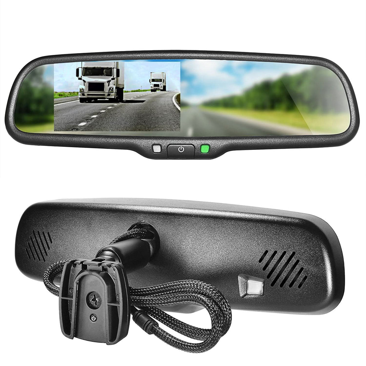 Master Tailgaters 10.5" Rear View Mirror with 4.3" LCD Screen | Rearview Universal Fit Mount | Auto Adjusting Brightness LCD | Anti Glare | Full Original Mirror Replacement | Easy to Install