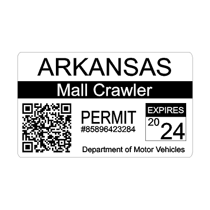 Mall Crawler Permit Sticker 3.5" - All States