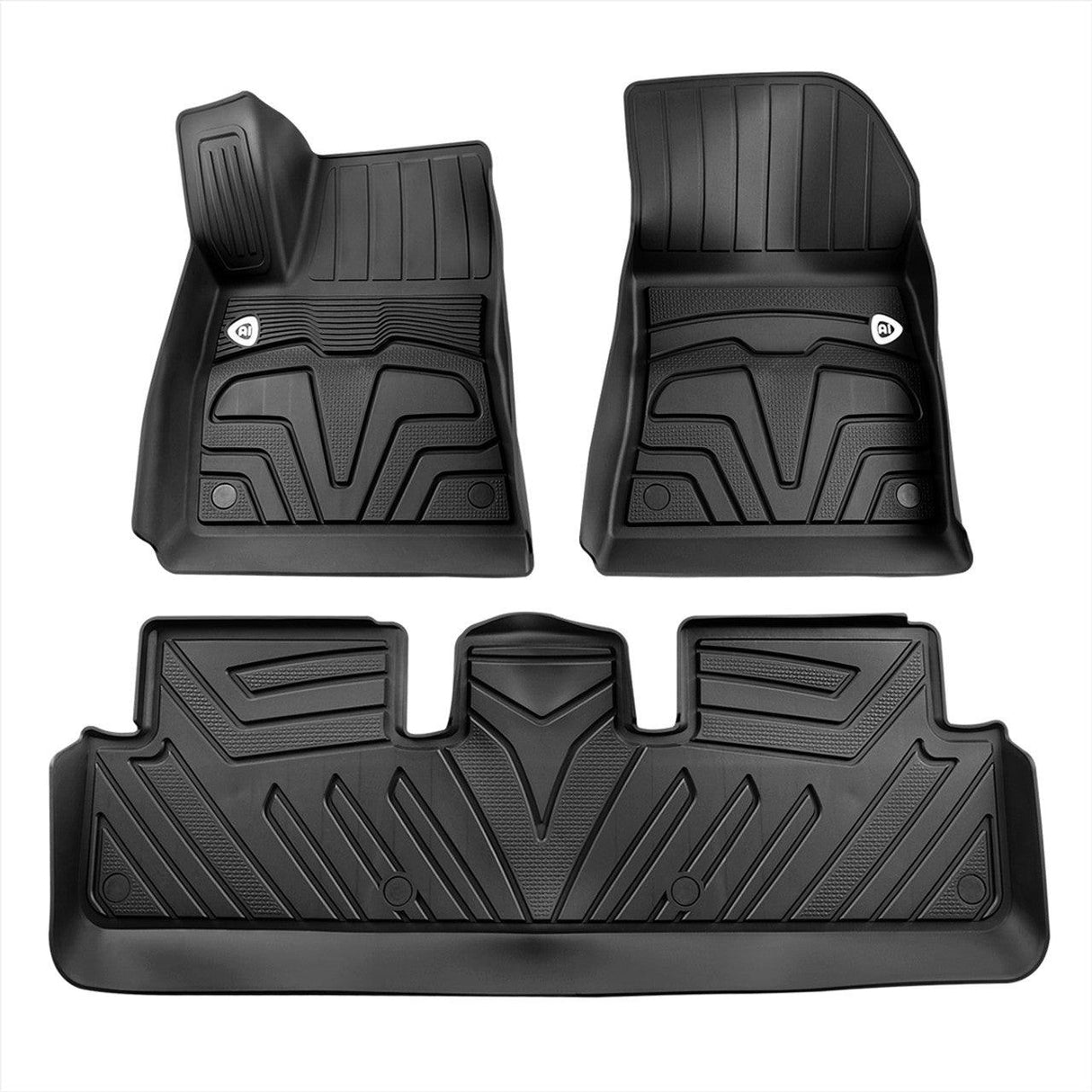 Spec-D Floor Mats Tesla Model 3 (2017-2024) Washable Black TPE Rubber