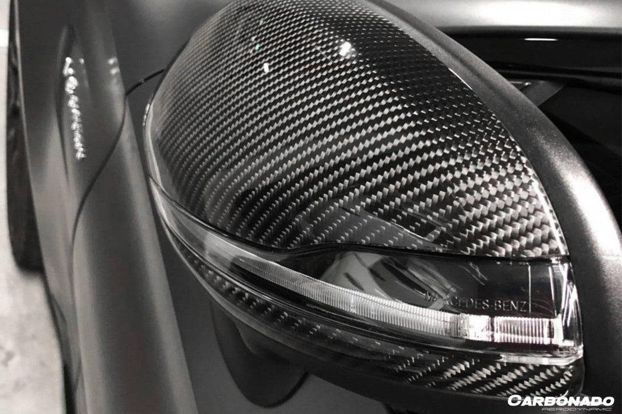 2014-2021 Mercedes Benz W205 W222 C217 E-Class W213 Autoclave Carbon Fiber Mirror Housing Replacement Carbonado (OE) Fits: C-Class, C43 AMG, C63 AMG, S-Class, S63 AMG, S-Class Coupe, S63 AMG Coupe, E-Class, E63 AMG