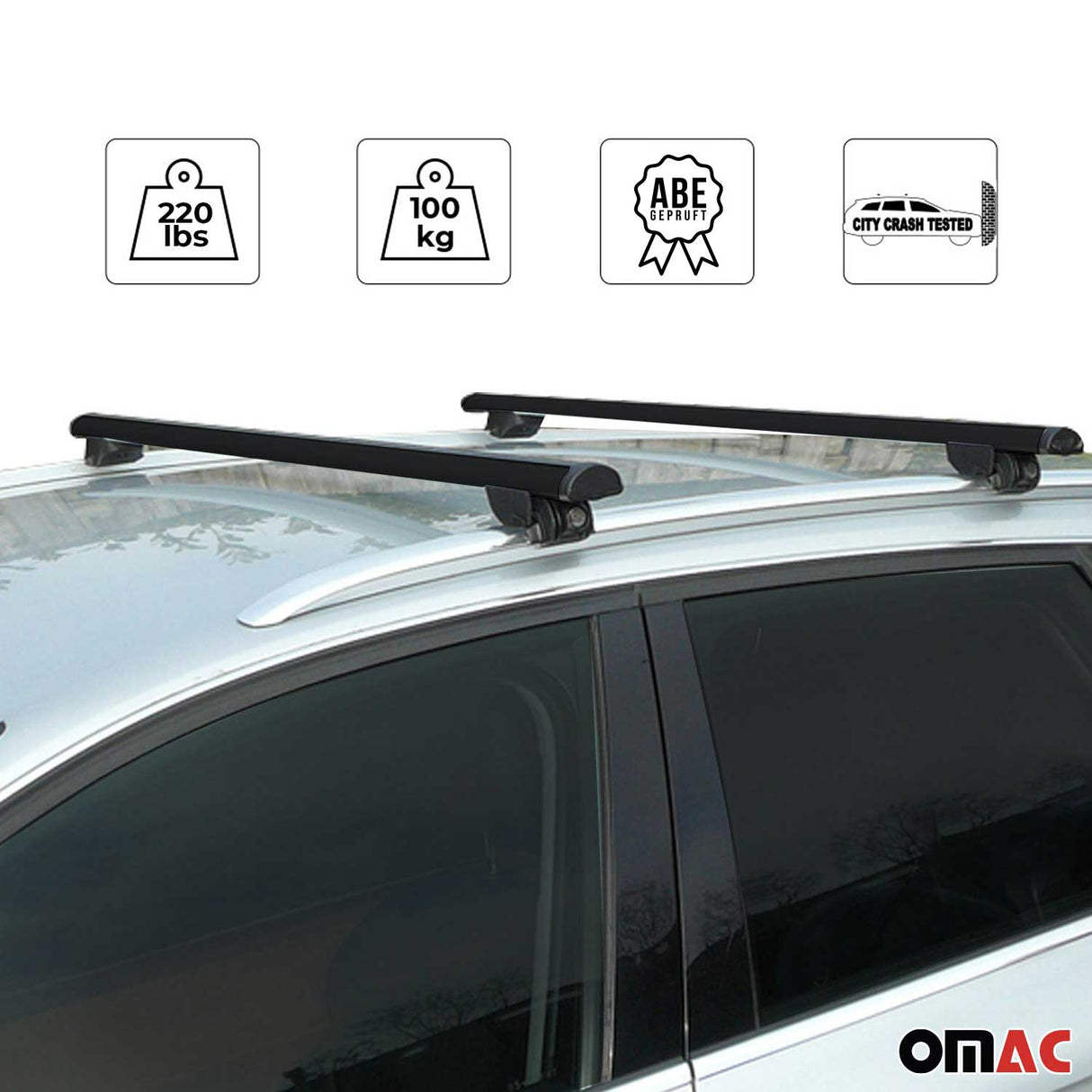 2020-2026 BMW X6 G06 Roof Rack Cross Bars Luggage Lbs Black 2 Pcs