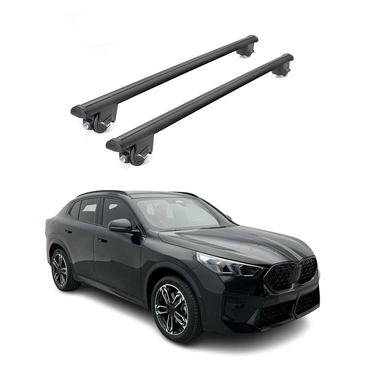 2024-2026 BMW X2 U10 Roof Rack Cross Bars Luggage Lbs Black 2 Pcs