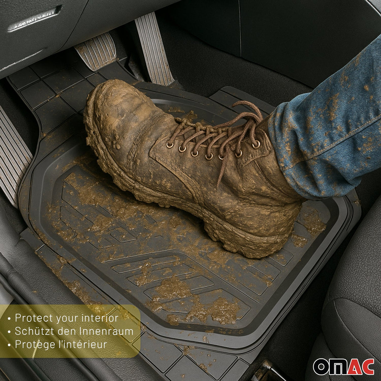 BMW Universal Floor Mats Liner All Weather 3D Black Waterproof 4Pcs