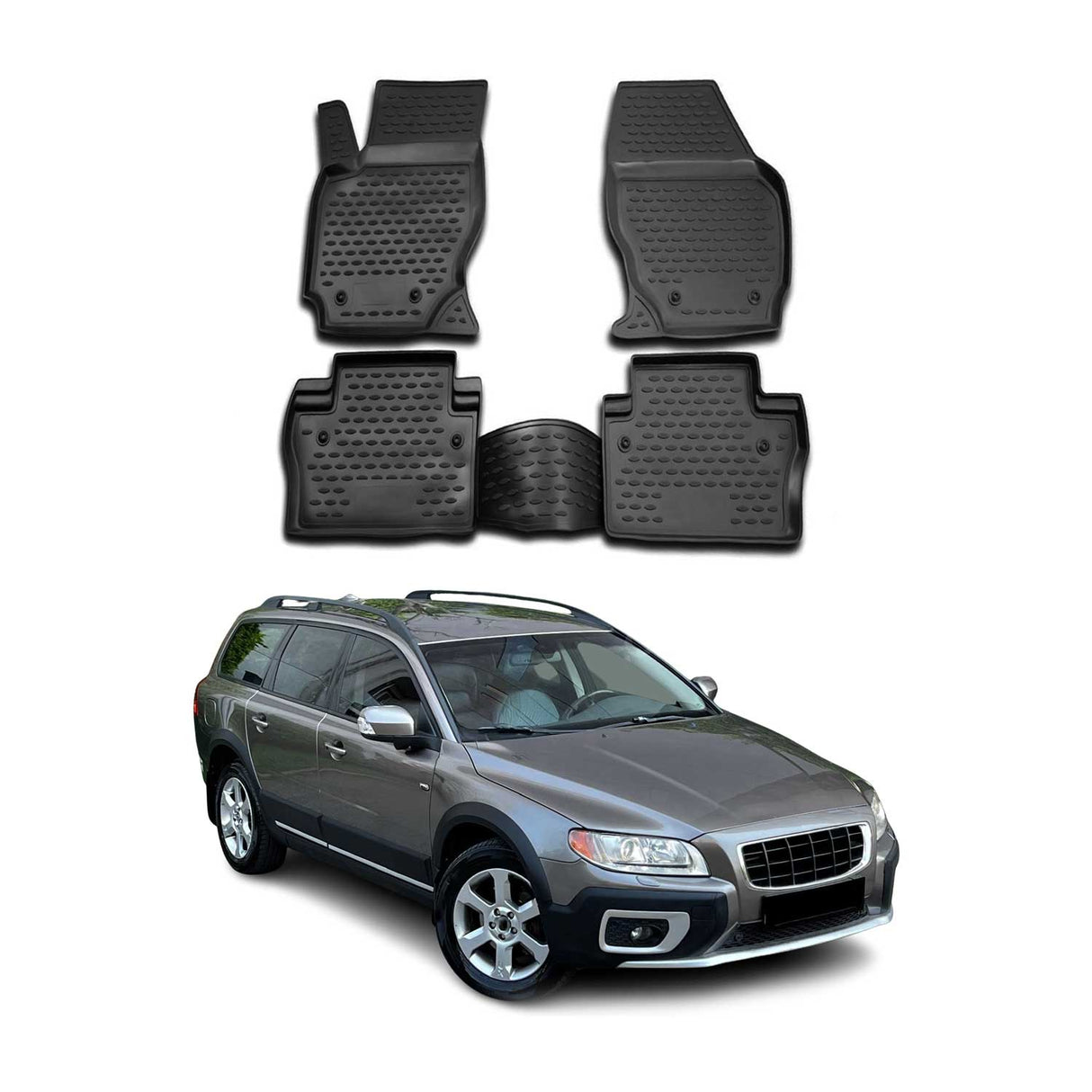 2007-2016 Volvo S80 Floor Mats Liners Full Set All Weather Black
