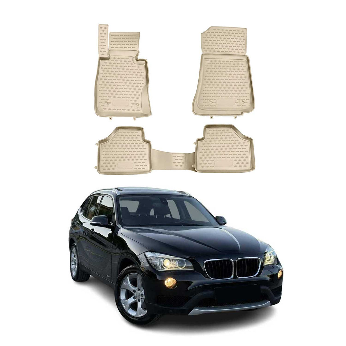 2013-2015 BMW X1 E84 Floor Mats Liners Full Set All Weather Beige