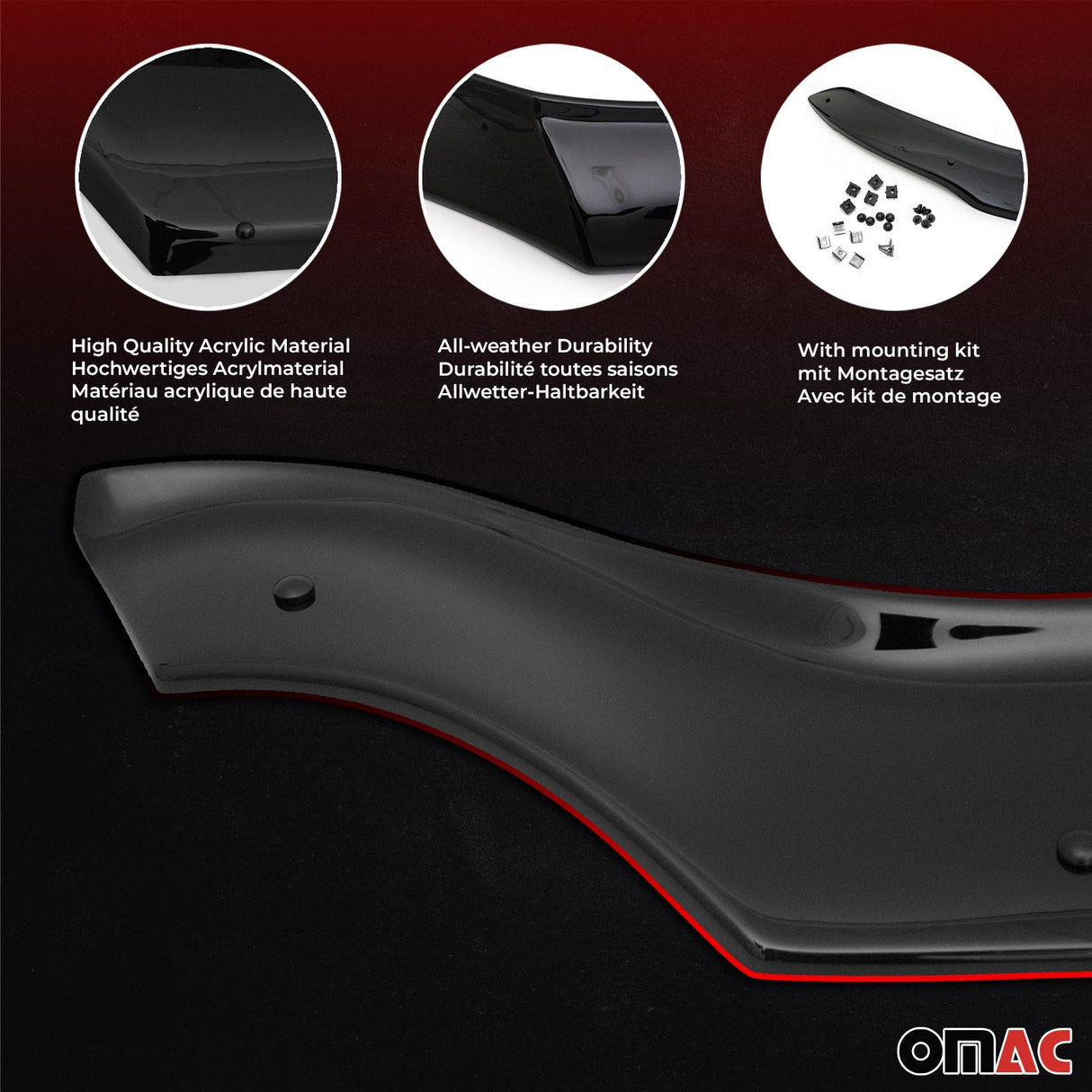 2006-2013 Mercedes Sprinter W906 Front Bug Shield Hood Deflector 1 Pc Smoke