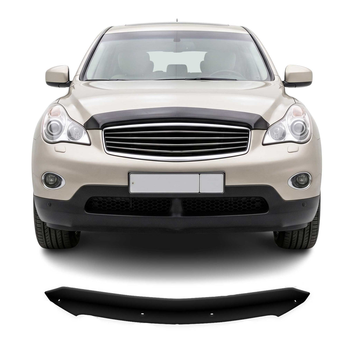 2008-2013 Infiniti EX35 EX37 Front Bug Shield Hood Deflector 1 Pc Smoke
