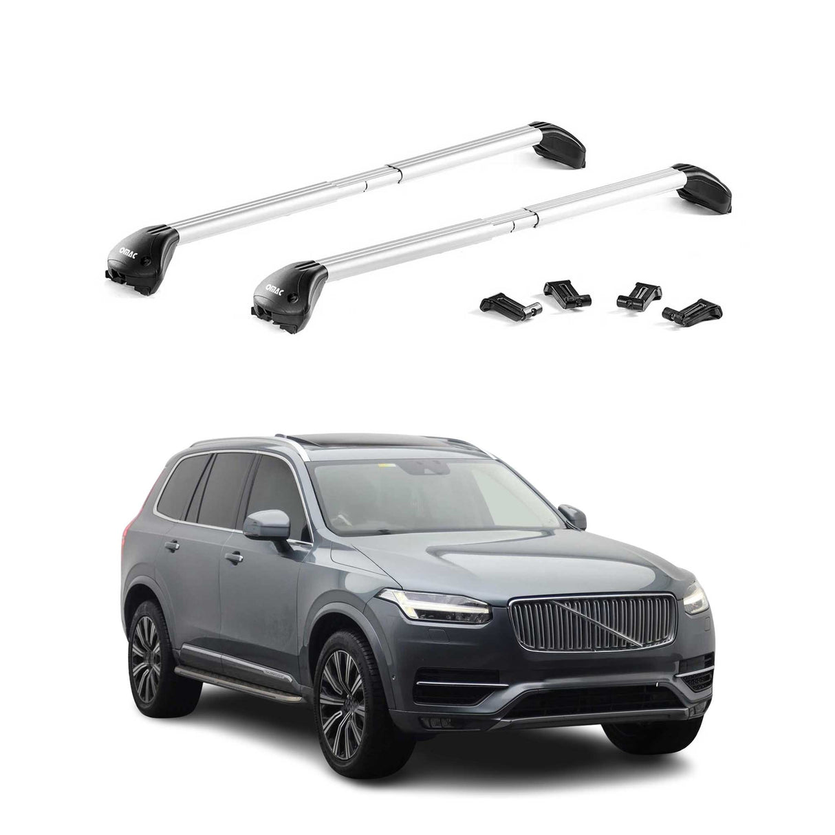 2016-2026 Volvo XC90 Roof Rack Cross Bars Silver