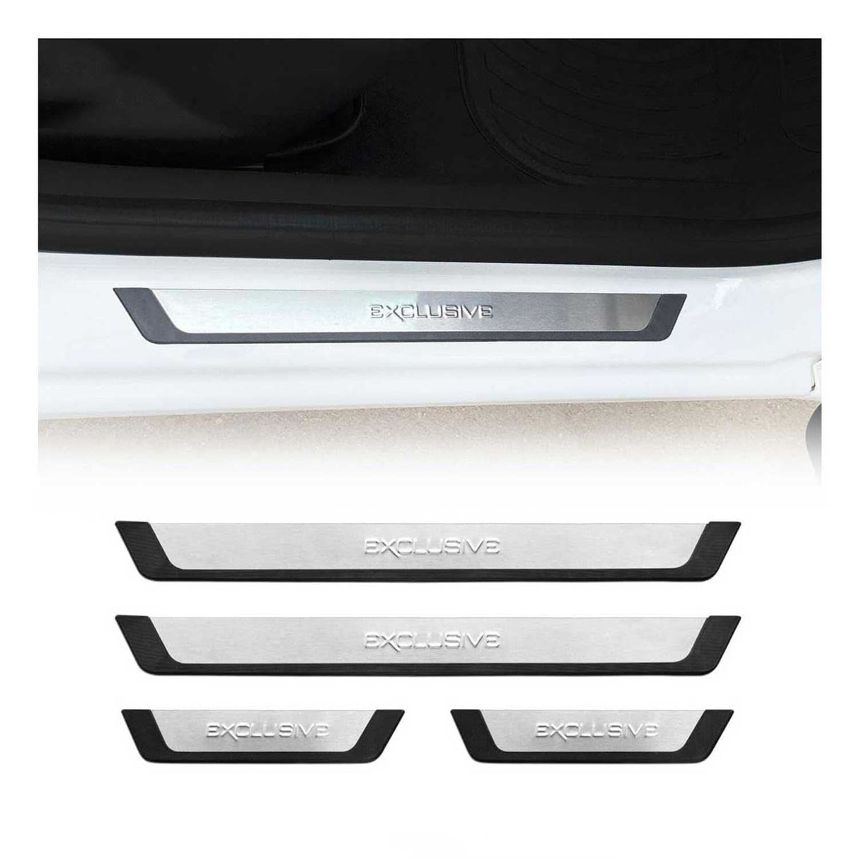 2010-2020 VW Amarok Door Sill Scuff Plate Scratch Protector Exclusive Brushed Stainless Steel 4Pcs