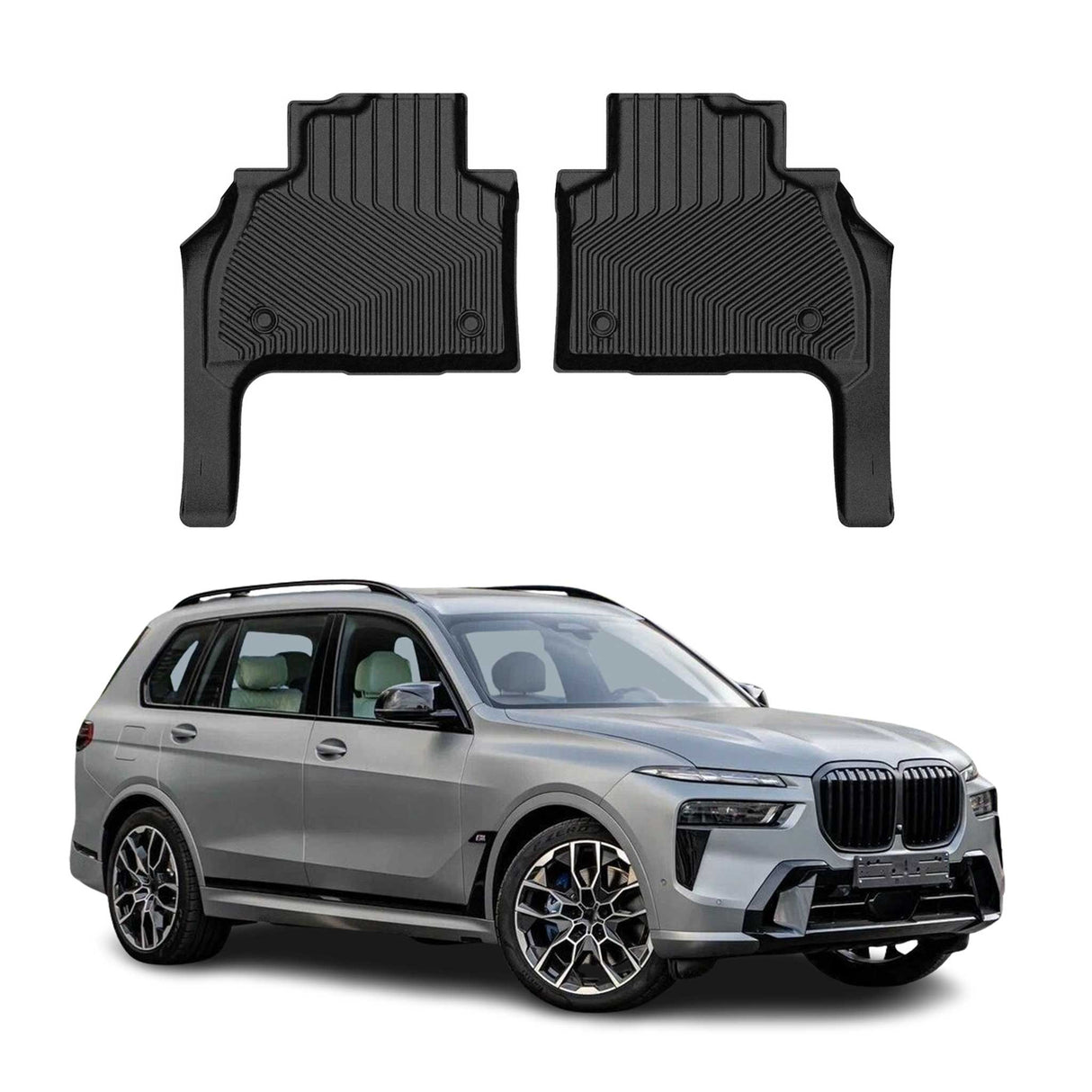 2019-2026 BMW X7 G07 Premium Floor Mats Liners 6 Seats Second Row Rear Black