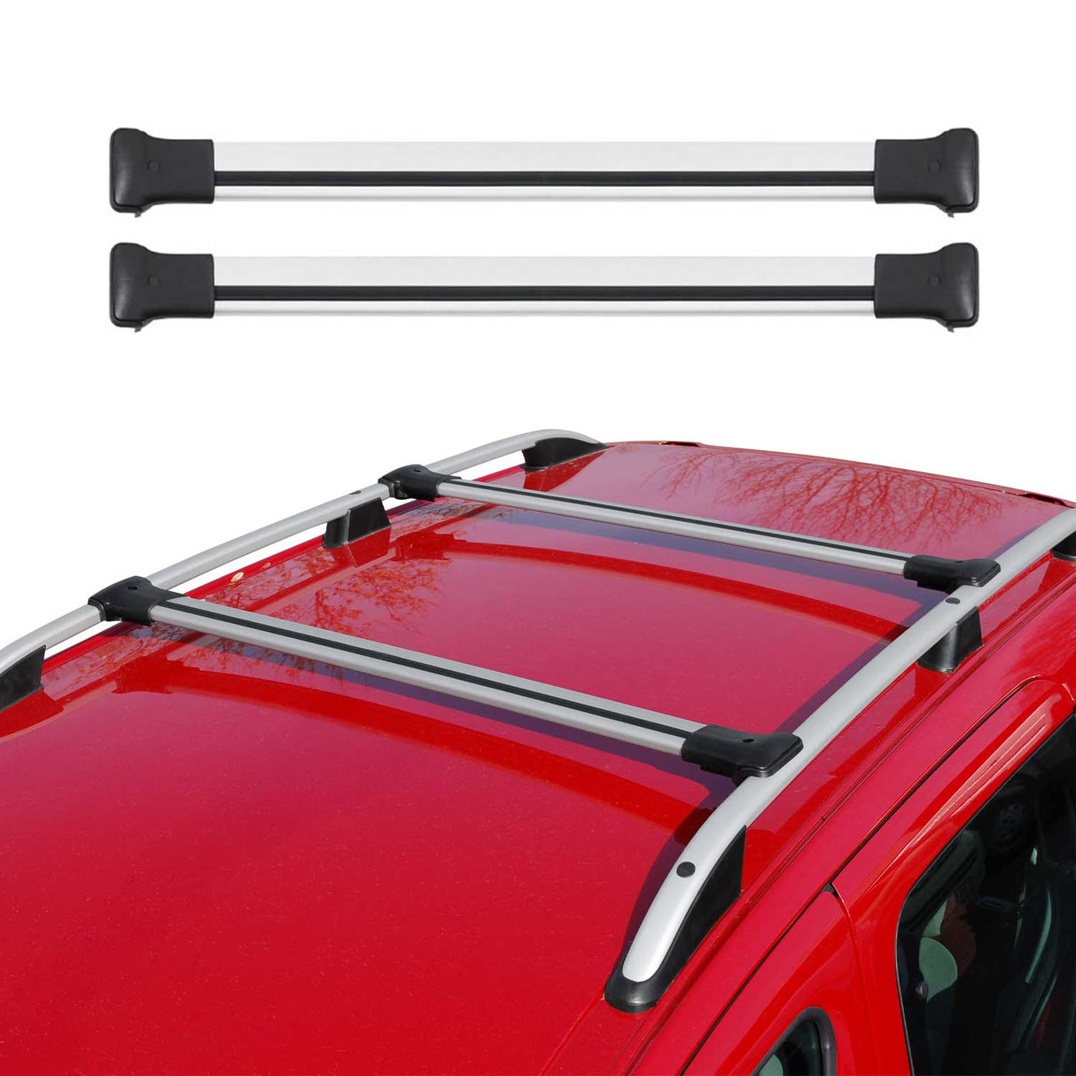 2004-2010 VW Touareg Roof Rack Cross Bars Silver