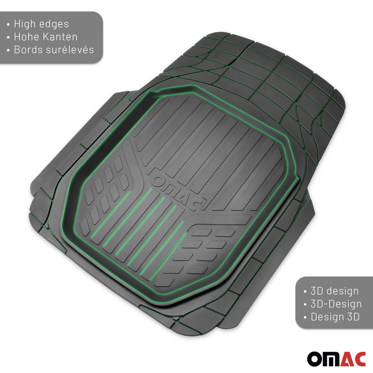 BMW Universal Floor Mats Liner All Weather 3D Black Waterproof 4Pcs