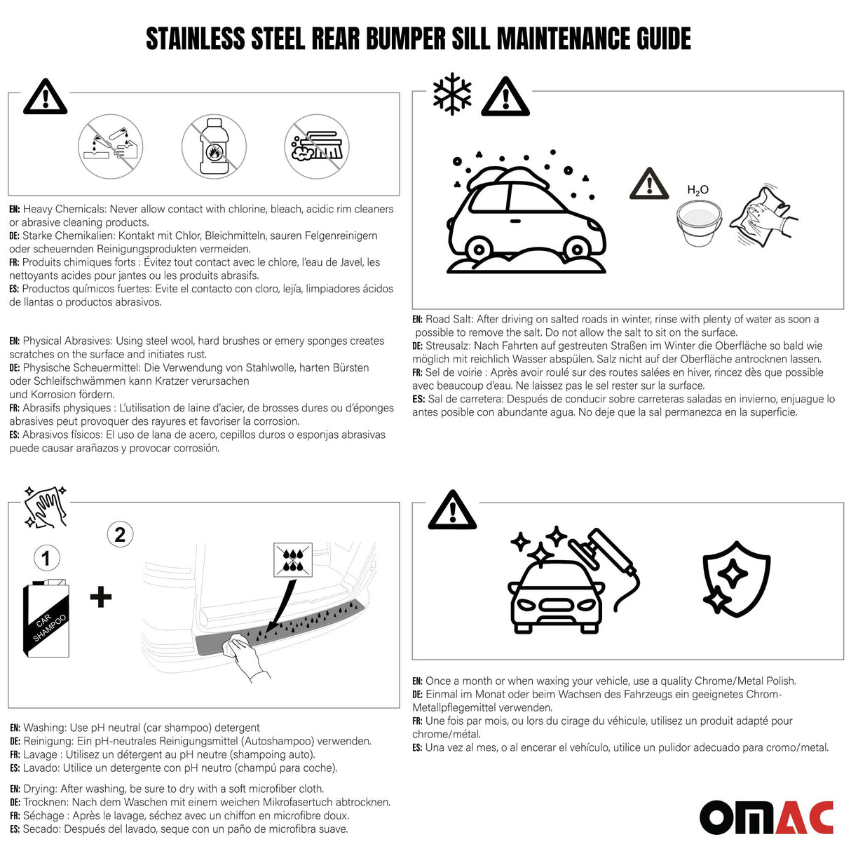 2018-2022 Ford EcoSport Rear Bumper Guard Stainless Steel Glossy