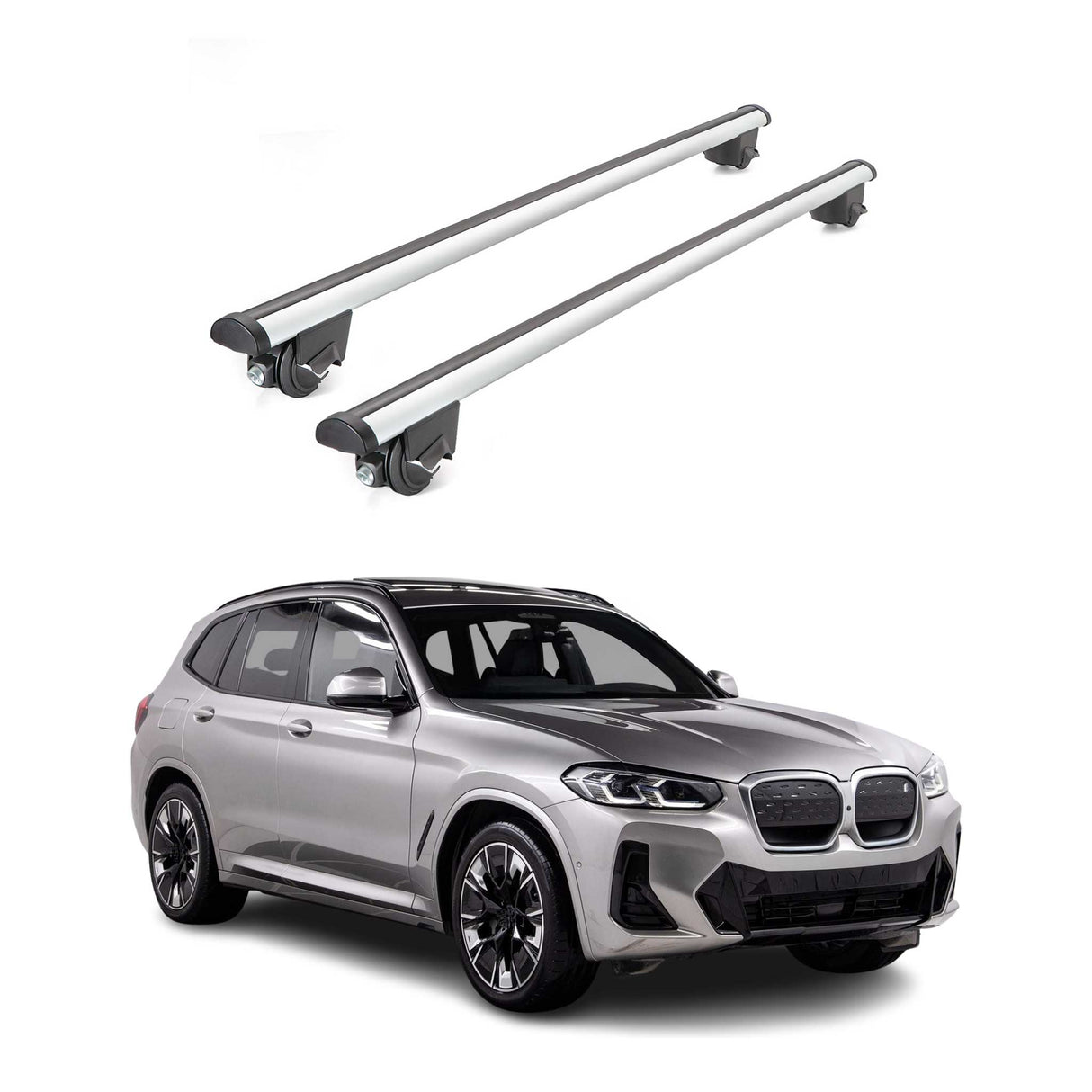 2021-2026 BMW iX3 G08 Roof Rack Cross Bars Luggage 220 Lbs Gray 2 Pcs