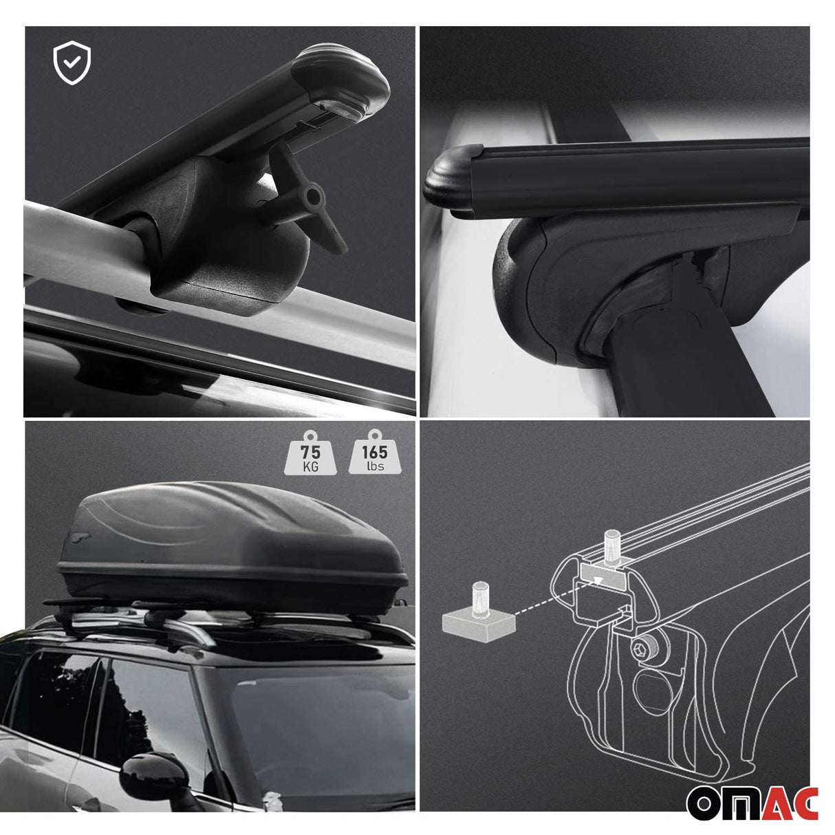 2006-2011 BMW 3 Series E91 Touring Roof Rack Cross Bars Black