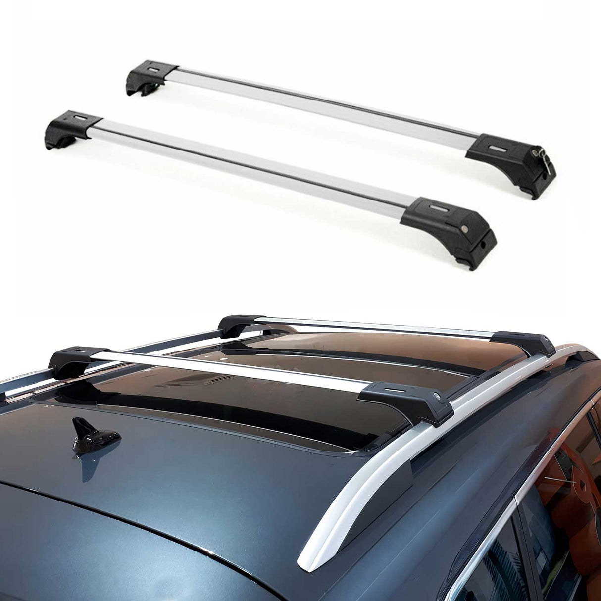2013-2023 Subaru XV Crosstrek Roof Rack Cross Bars Silver