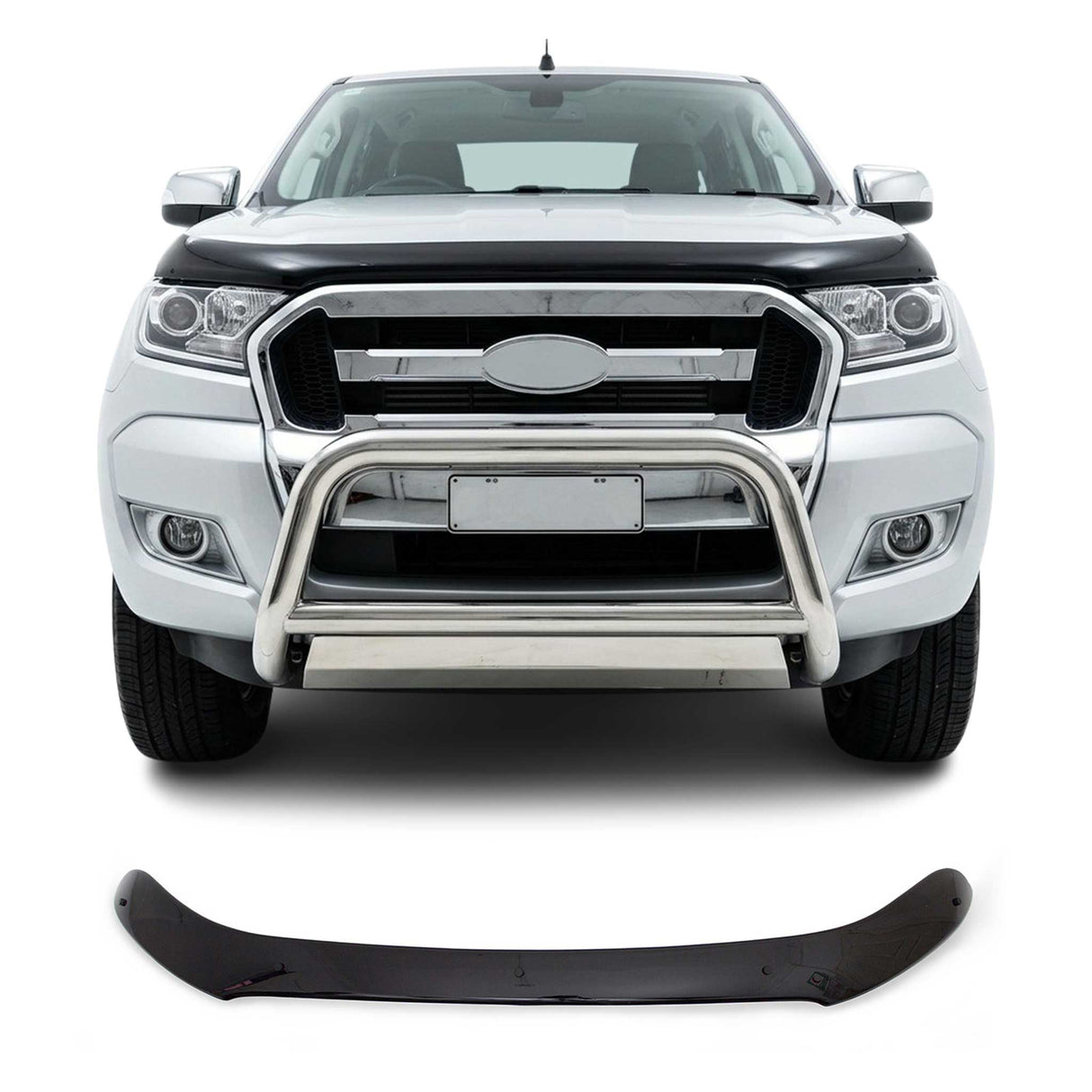 2019-2023 Ford Ranger Front Bug Shield Hood Deflector 1 Pc Smoke