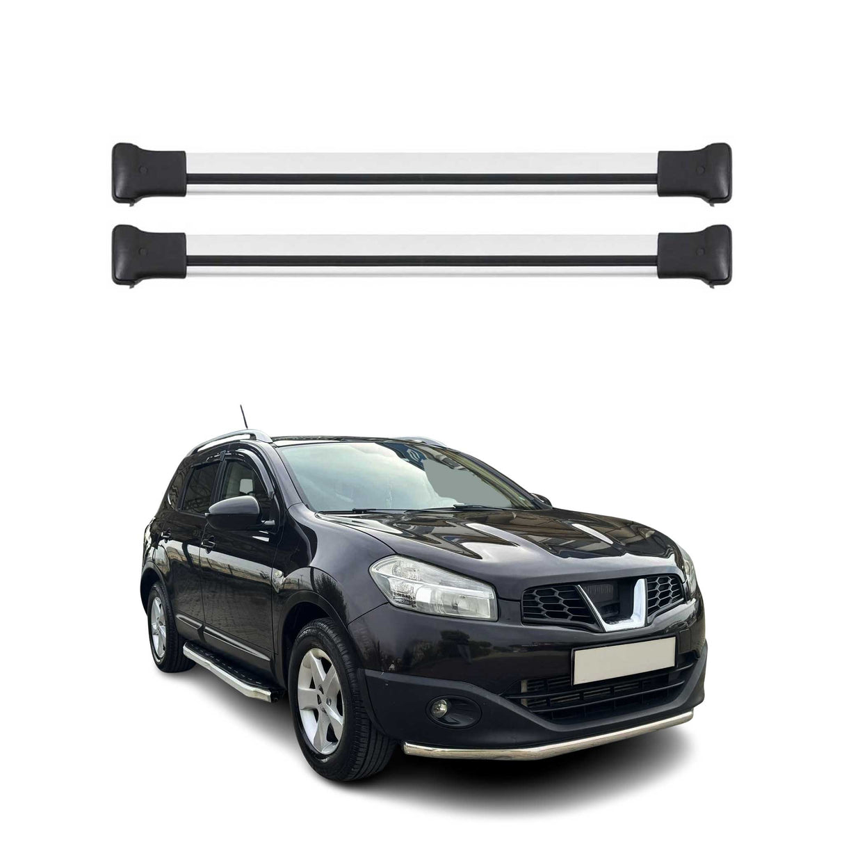 2007-2014 Nissan Qashqai Roof Rack Cross Bars Silver