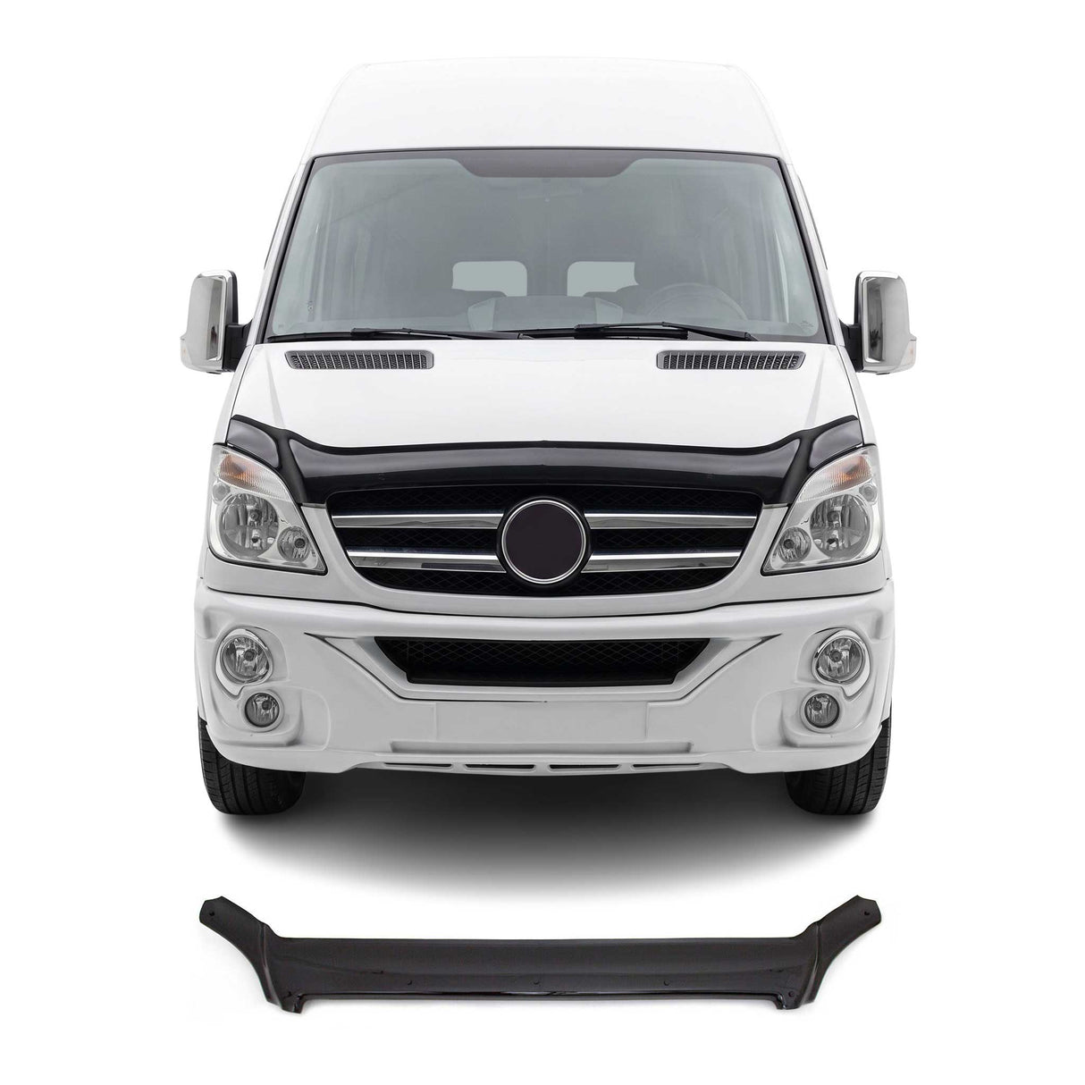 2006-2013 Mercedes Sprinter W906 Front Bug Shield Hood Deflector 1 Pc Smoke
