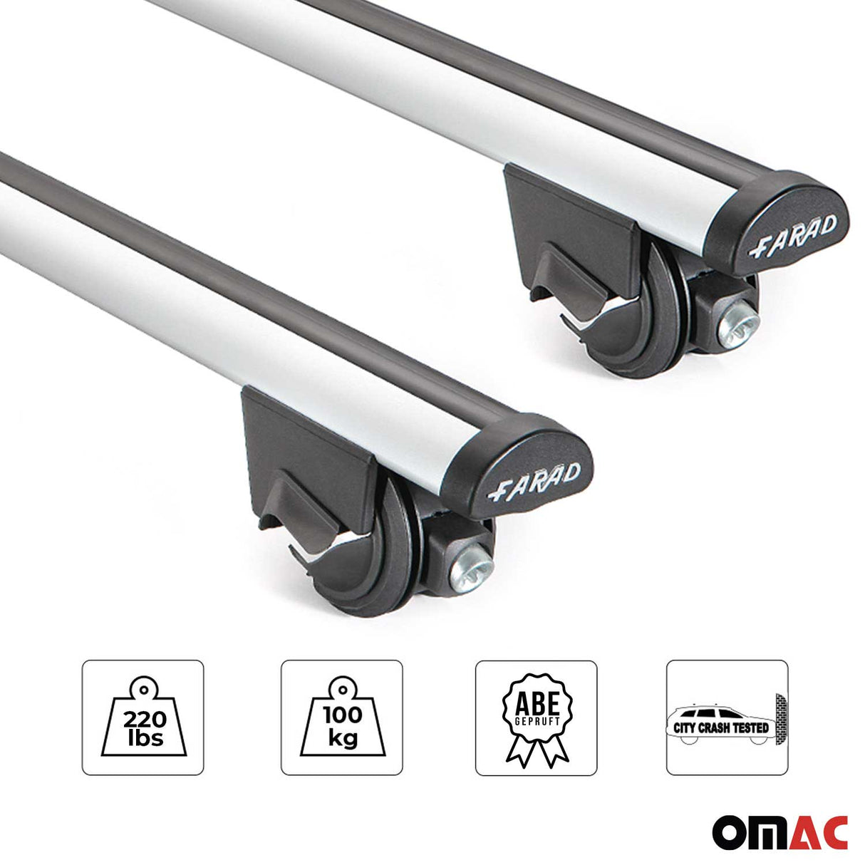 2021-2026 BMW iX3 G08 Roof Rack Cross Bars Luggage 220 Lbs Gray 2 Pcs