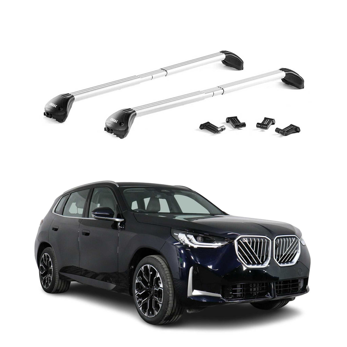 Roof Rack Cross Bars Adjustable fits Flush Rail for BMW X3 G45 2025-2026 Grey 2x
