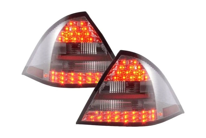 Mercedes Benz C-Class (203) Sedan Chrome Smoked LED Taillights Set (2001-2004) - K2 Industries