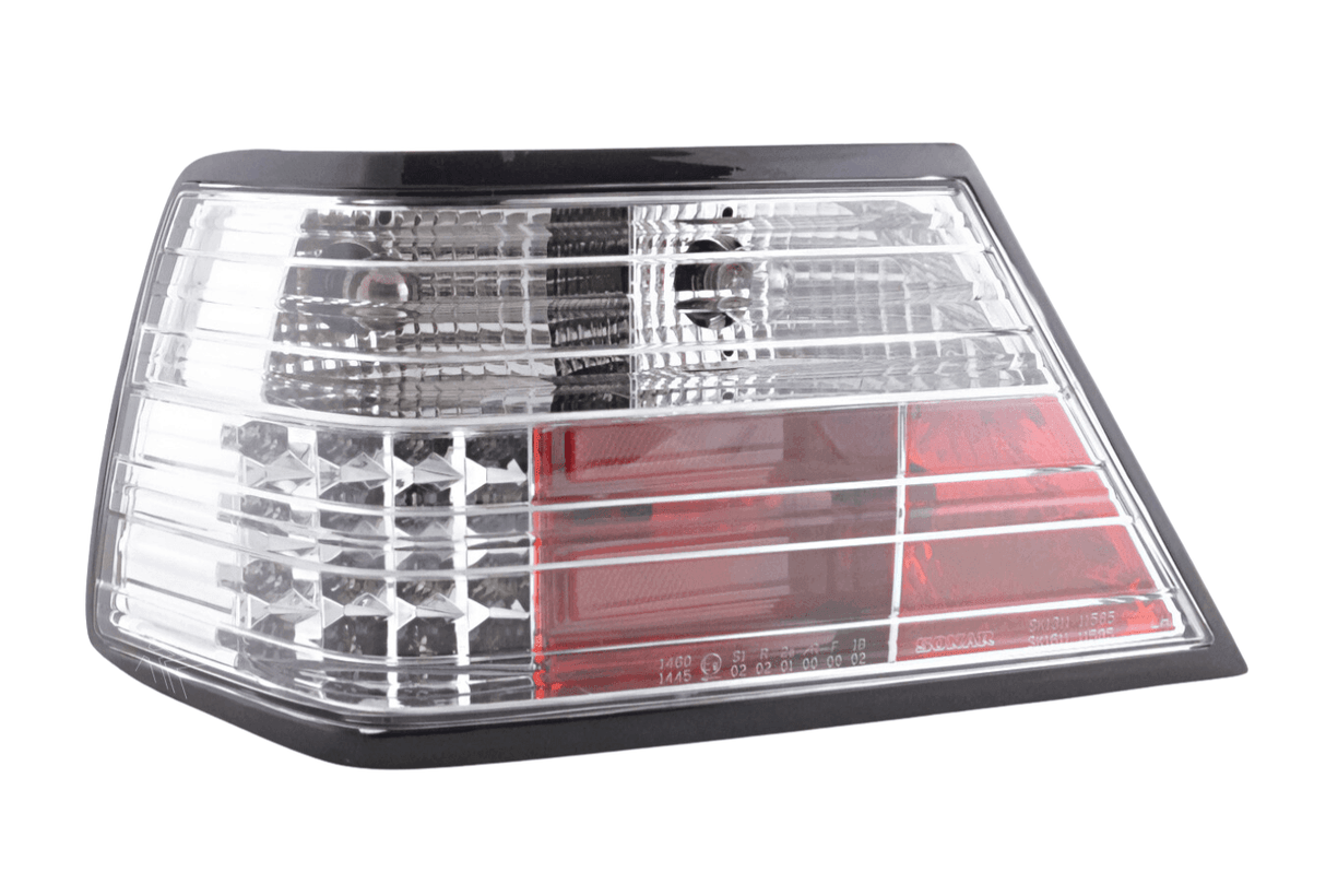 Mercedes-Benz E-Class (124) Limo/Sedan Clear LED Tail Lights (1985-1996) - K2 Industries